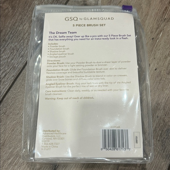 5 Piece Brush Set - Black and Gold - Picture 3 of 5